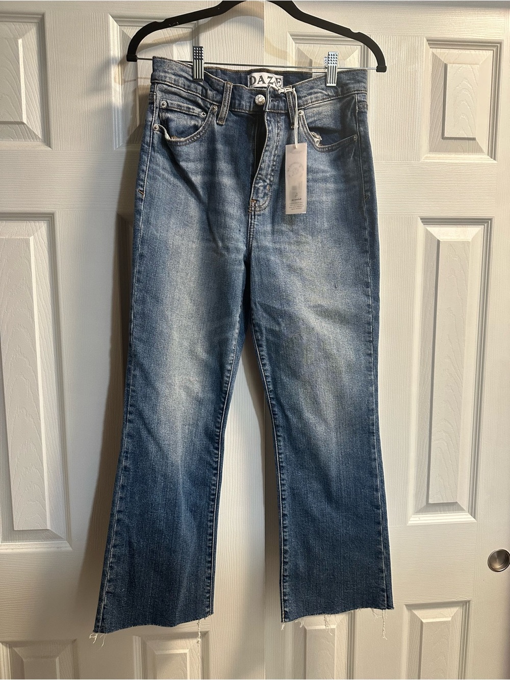 DAZE Women's Mid-Blue Wide-Leg Jeans - High-Rise Flare